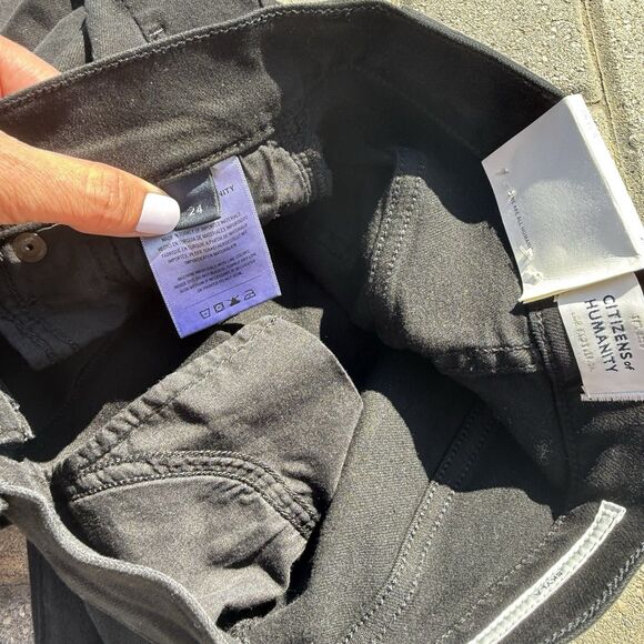 CITIZENS OF HUMANITY SKYLA MID RISE CIGARETTE LEG JEANS PLUSH BLACK NWT $198 24 - Picture 12 of 15